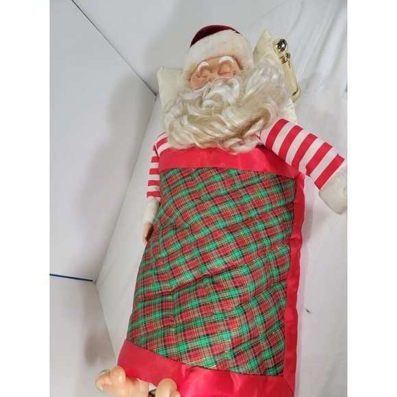 Vintage Snoring Santa Clause Sleeping in Bed Sounds Snores 14” - Picture 5 of 9